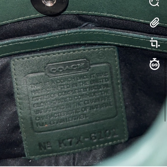 Vintage Emerald Green Velvet Coach Ergo Mini Bag - Picture 6 of 6